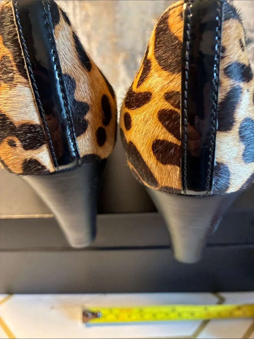 NWOT ECCO Leopard Print Wedge Pumps - Calf-hair Size10
